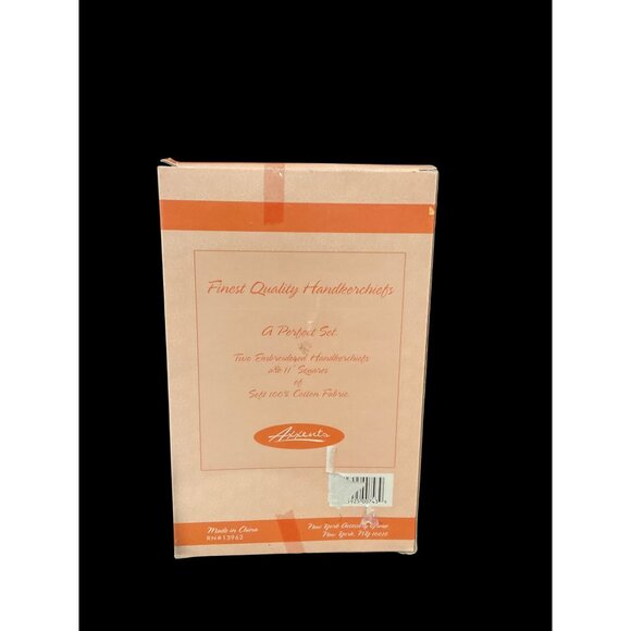 AXXENTS Embroidered Floral White 100% Cotton Handkerchiefs Gift Set 11" x 11" - Picture 2 of 3
